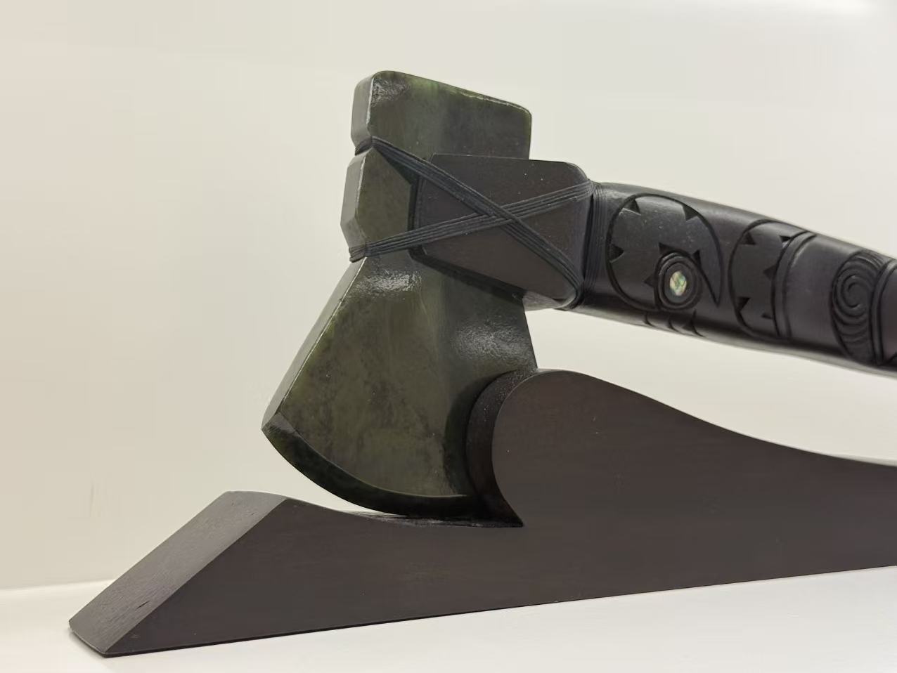 Dale Aquar Us Large Carved Axe With Green Stone