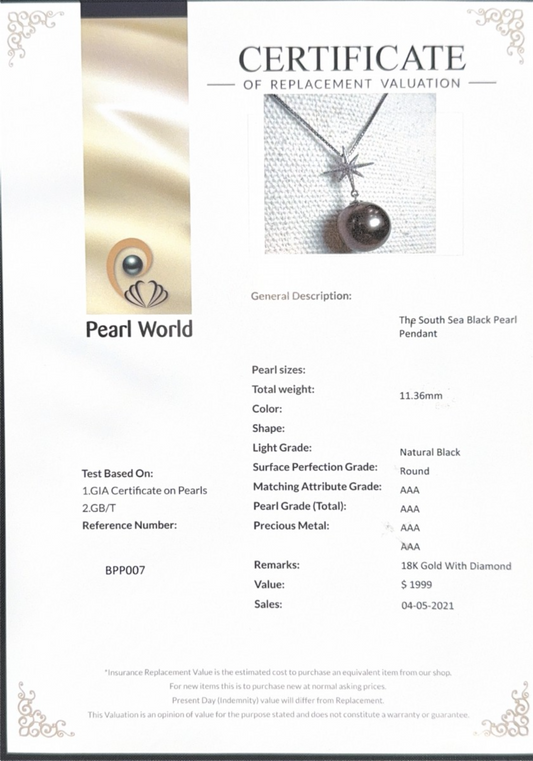 The South Sea Black Pearl Pendant