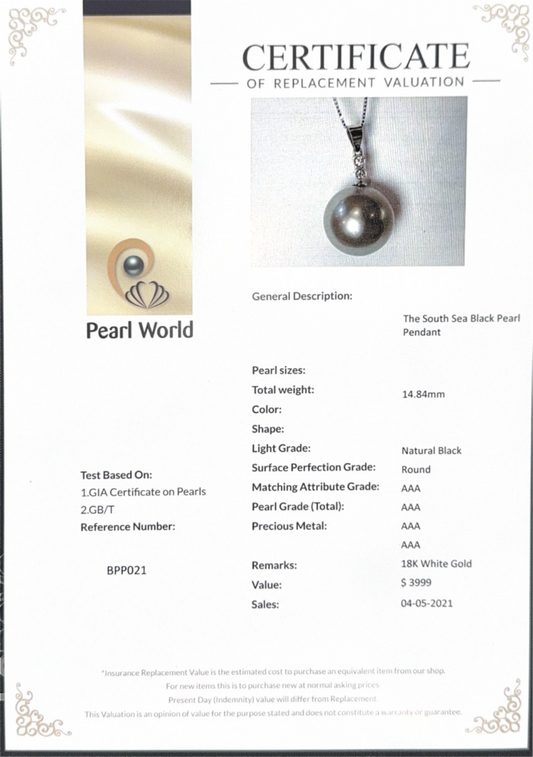 The South Sea Black Pearl Pendant