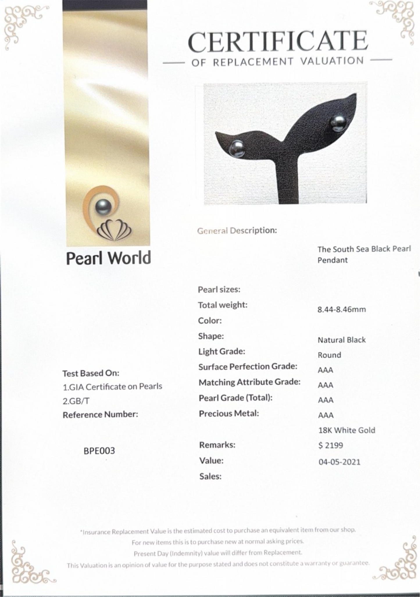 The South Sea Black Pearl Pendant