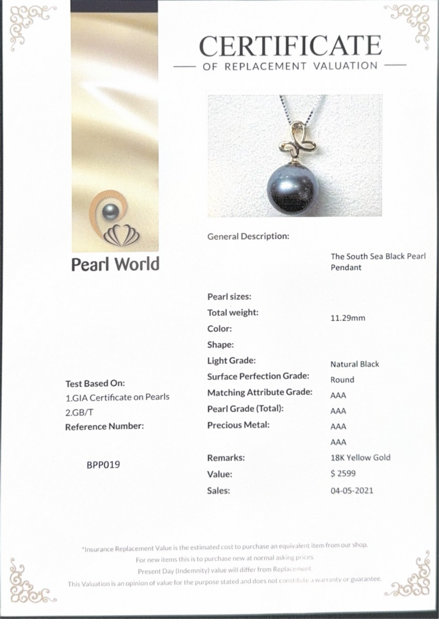 The South Sea Black Pearl Pendant