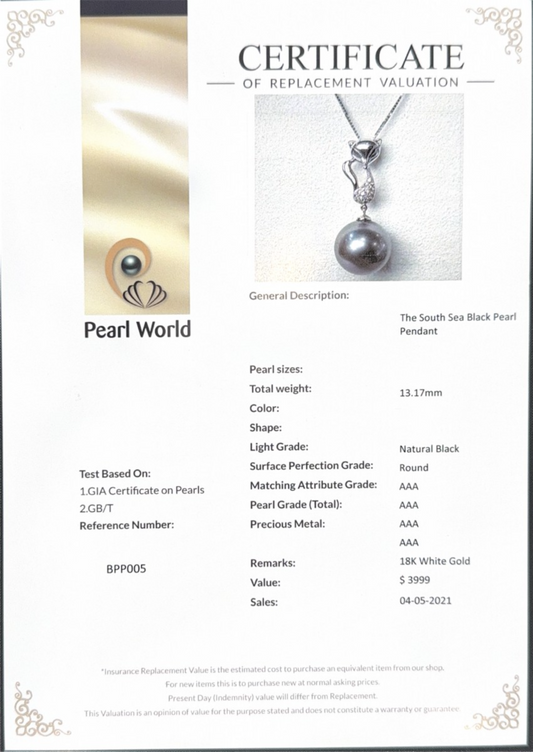 The South Sea Black Pearl Pendant