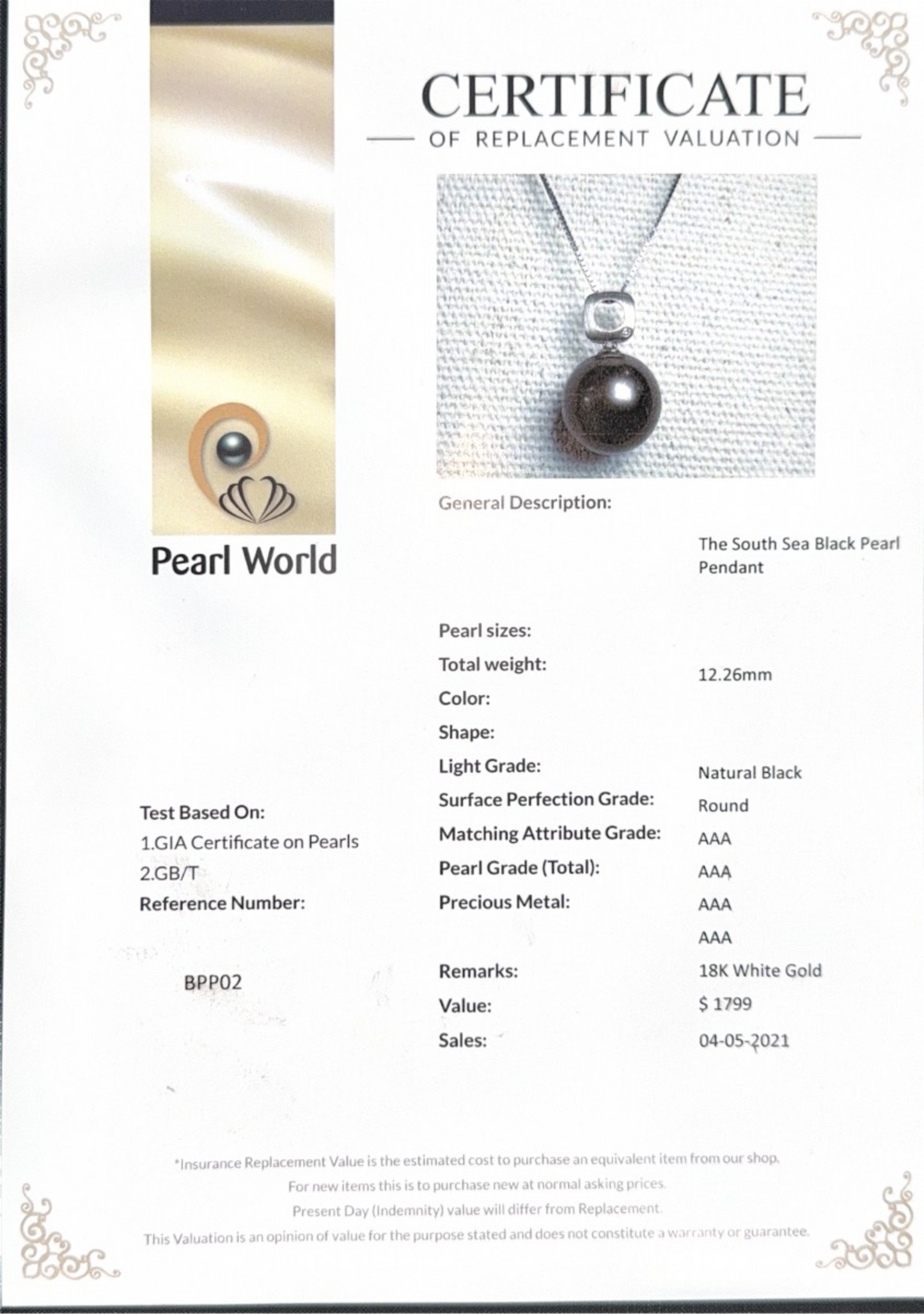The South Sea Black Pearl Pendant