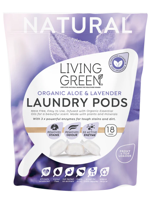 Living Green Laundry Pods, Lavender + Aloe 18 Pack