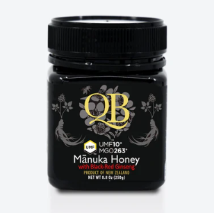 QB Manuka Honey UMF 10+ With Black & Red Ginseng 250g