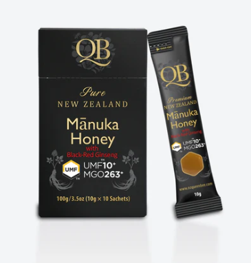 QB Manuka Honey UMF 20+ with ginseng 10g*10 sachets