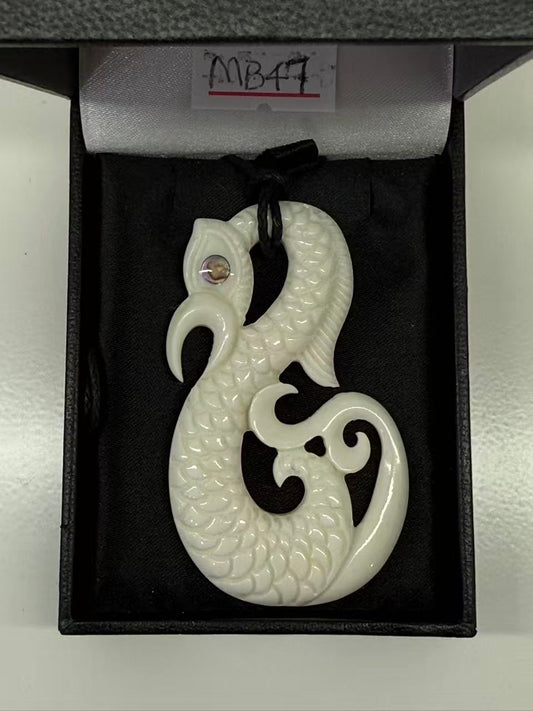 Dale Aquar Us Bone Pendant Manaia 50mm