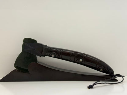 Dale Aquar Us Carved Axe With Green Stone