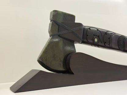 Dale Aquar Us Large Carved Axe With Green Stone