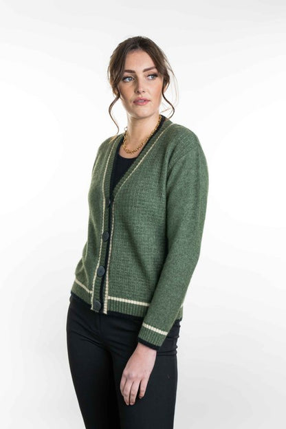 Contrast Textured Cardigan