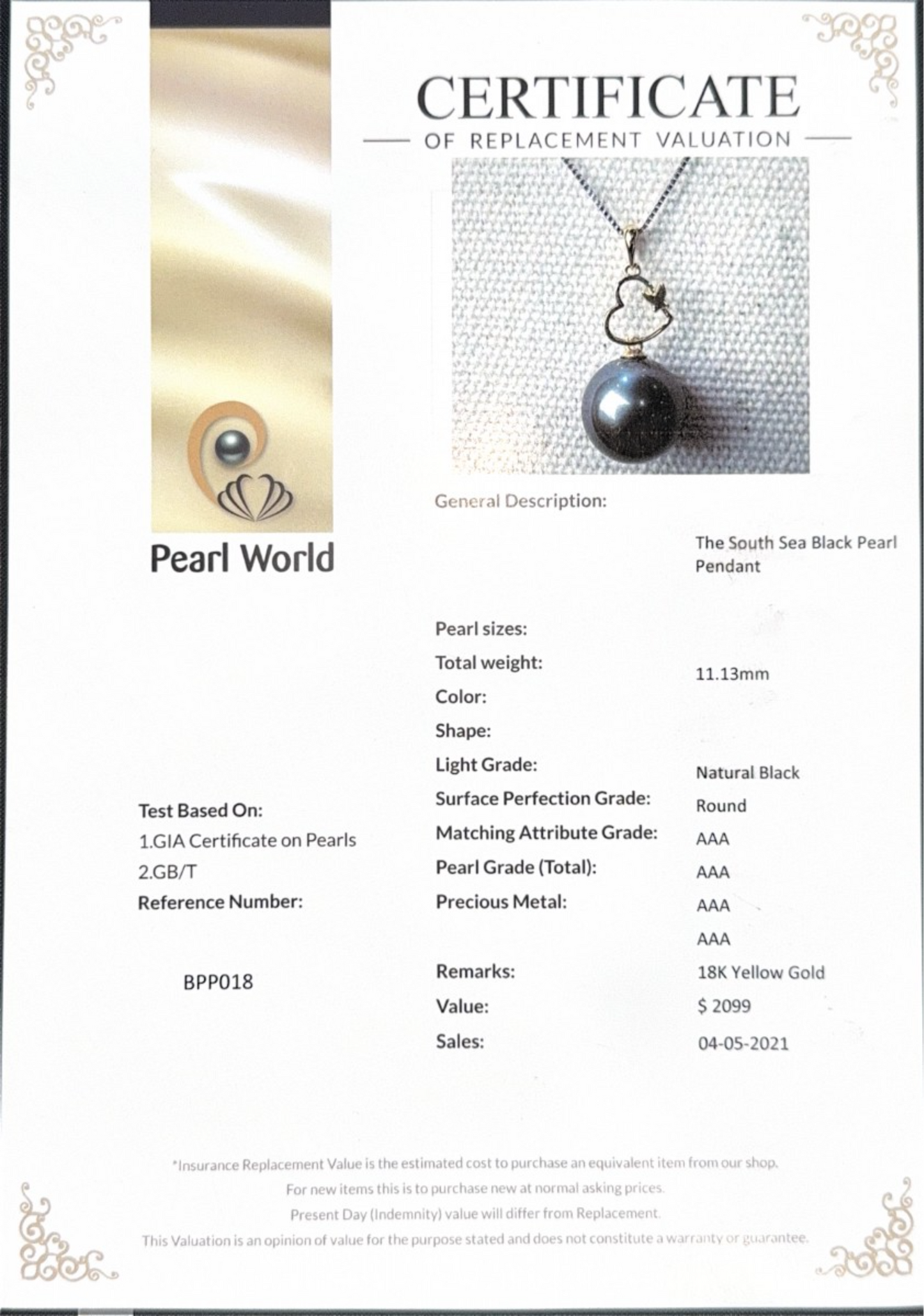 The South Sea Black Pearl Pendant