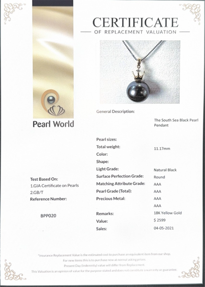 The South Sea Black Pearl Pendant