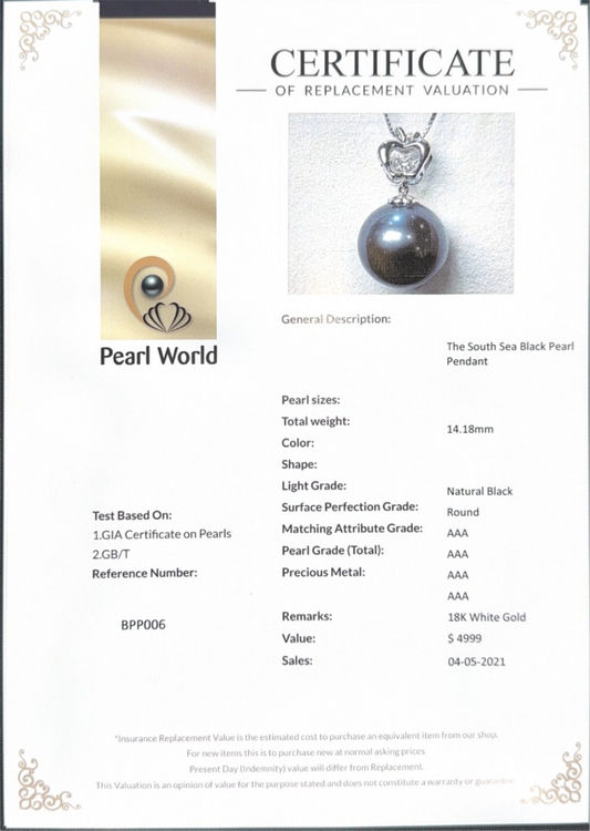 The South Sea Black Pearl Pendant