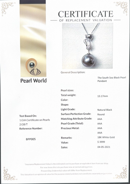 The South Sea Black Pearl Pendant