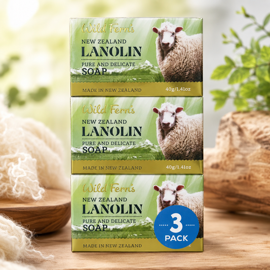 Wild Ferns Lanolin pure and delicate Soap 3pk 40G
