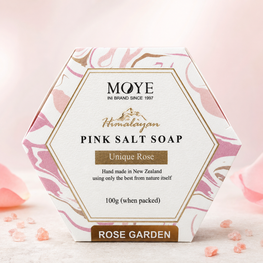 Moye Himalayan Pink Salt Soap Rose Garden 100g front packaging